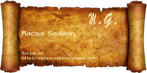Macsa Gedeon névjegykártya